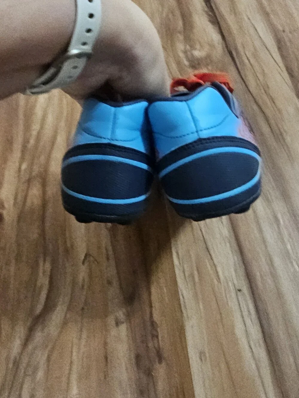 Kids Navy and Red Soccer Cleats with Red Laces Size 4.5